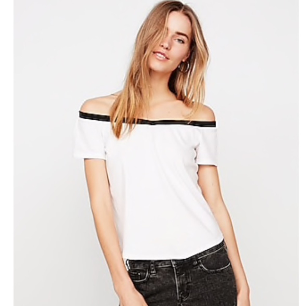 EXPRESS Sporty Off The Shoulder Dolman Tee